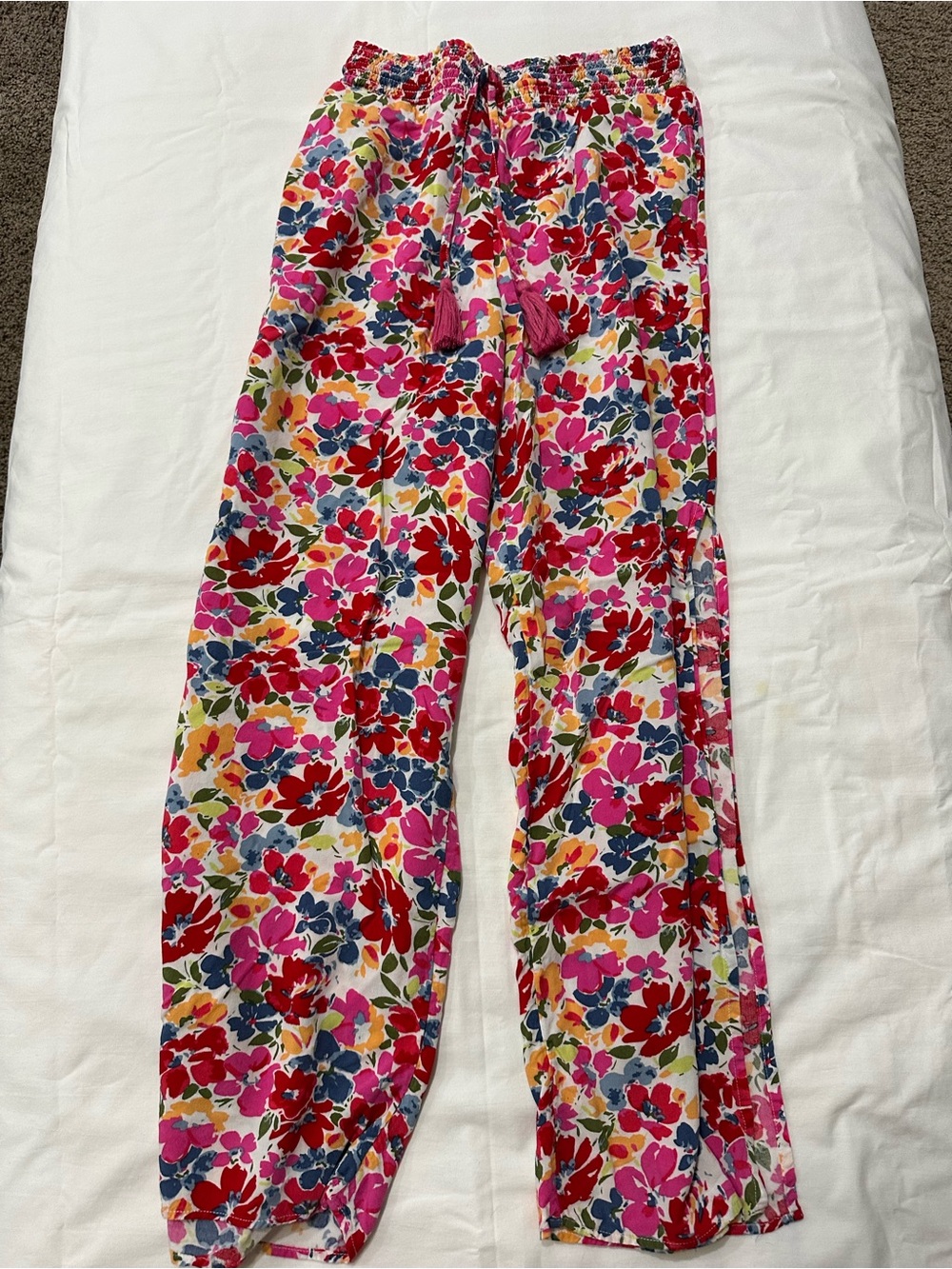 Roxy Floral beach Pants in Red, Pink, Blue, Yellow